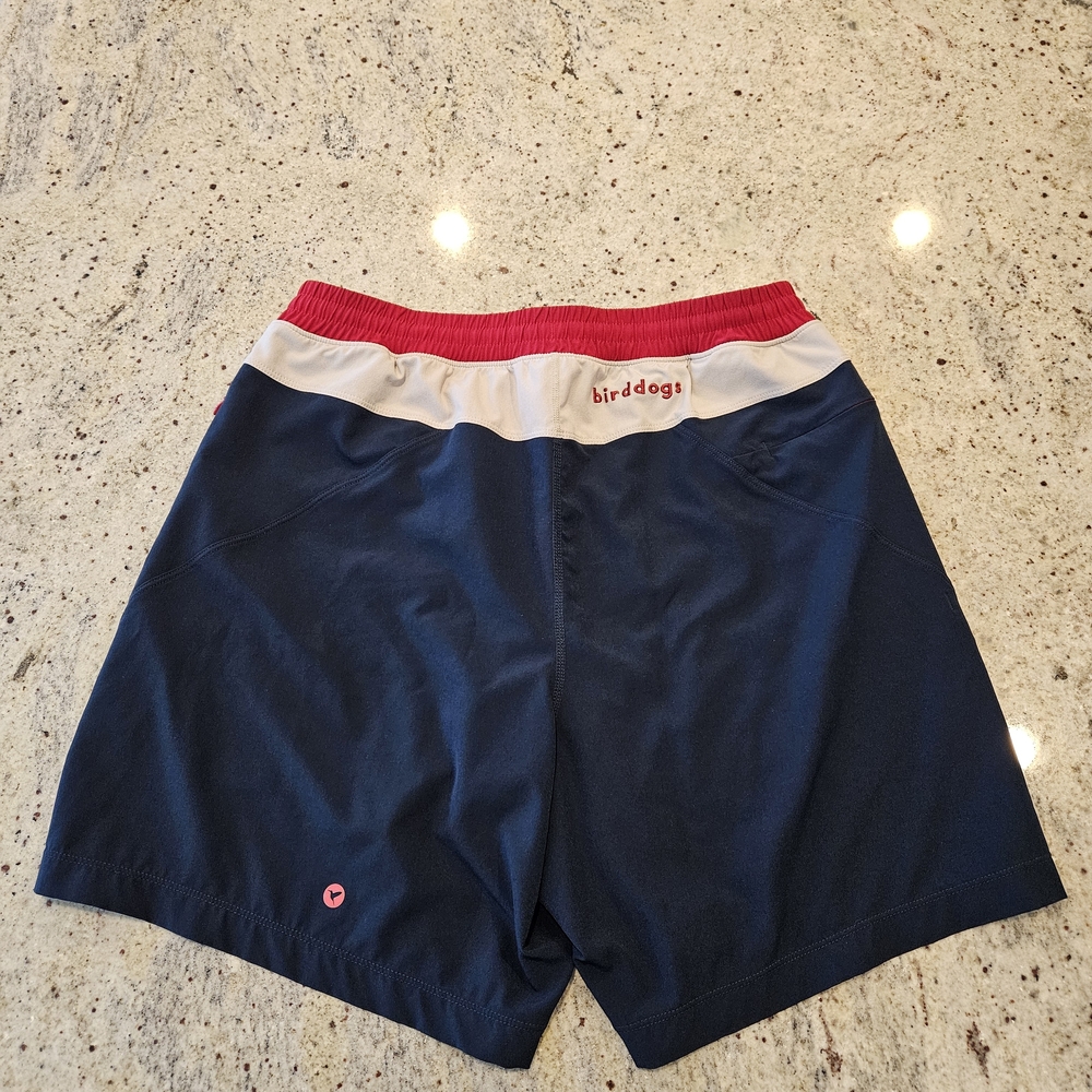 birddogs Navy Athletic Shorts with Red Waistband